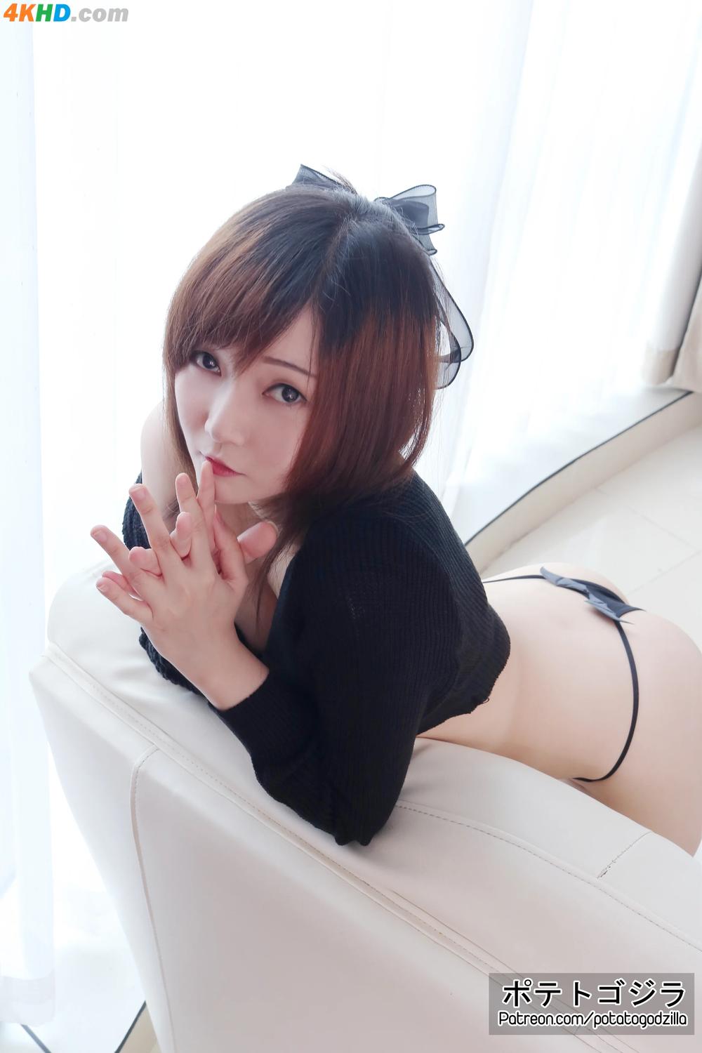 Coser@Potato Godzilla – Lewd Black Outfit28P