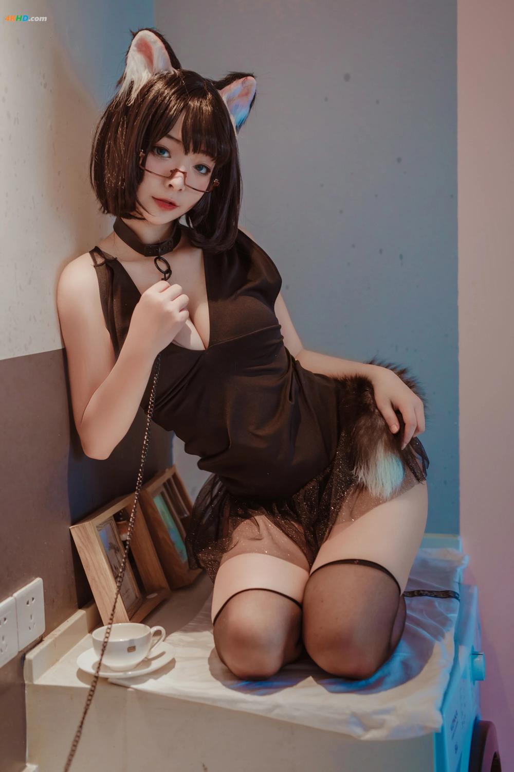 Coser@yuuhui玉汇 No.001 猫猫头黑裙子(65MB)(10photos)