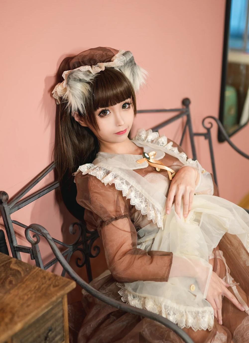 Coser@蠢沫沫 (chunmomo) Vol.042 棕透明女仆(416MB)(61photos)